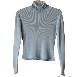 GAP Girl’s Ribbed Knit Light Blue Turtleneck XL